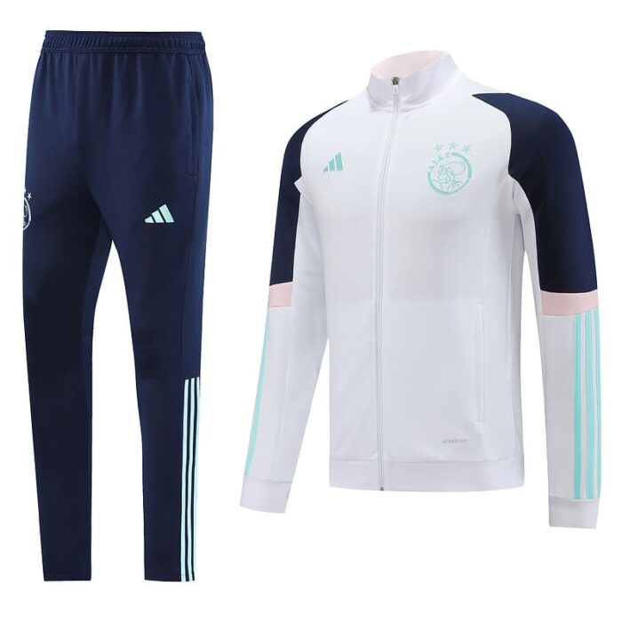 Ajax 23-24 Tracksuit White/Navy Blue