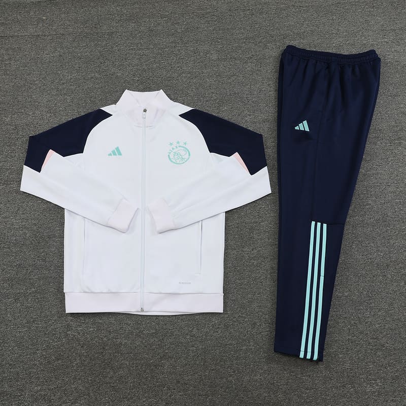 Ajax 23-24 Tracksuit White/Navy Blue