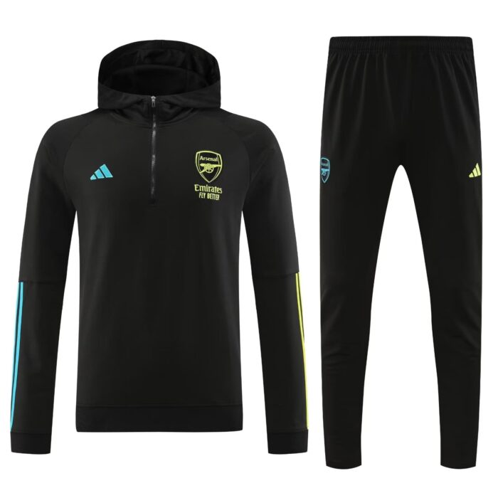 Arsenal 23-24 Hoodie Tracksuit - Black