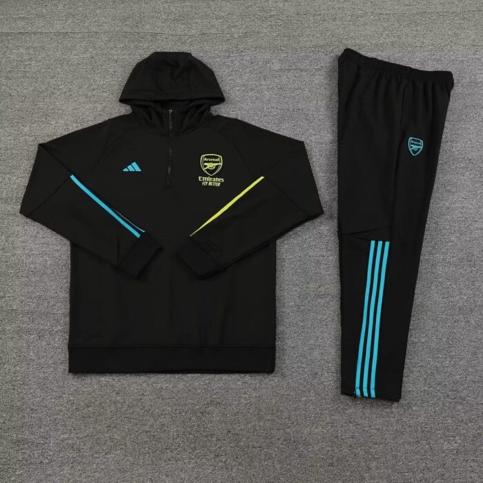 Arsenal 23-24 Hoodie Tracksuit - Black